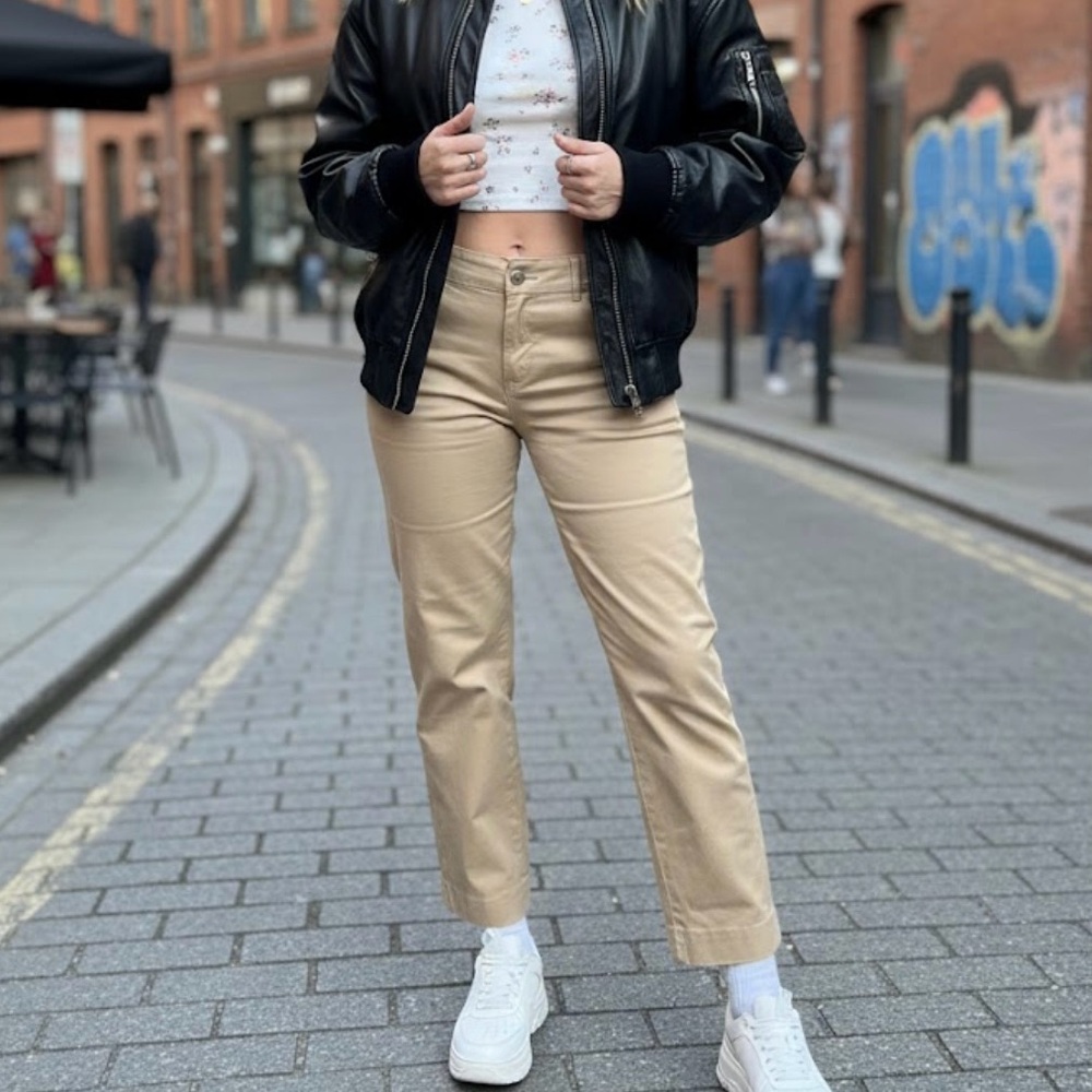 Lacoste Tan Ankle Cropped Jeans